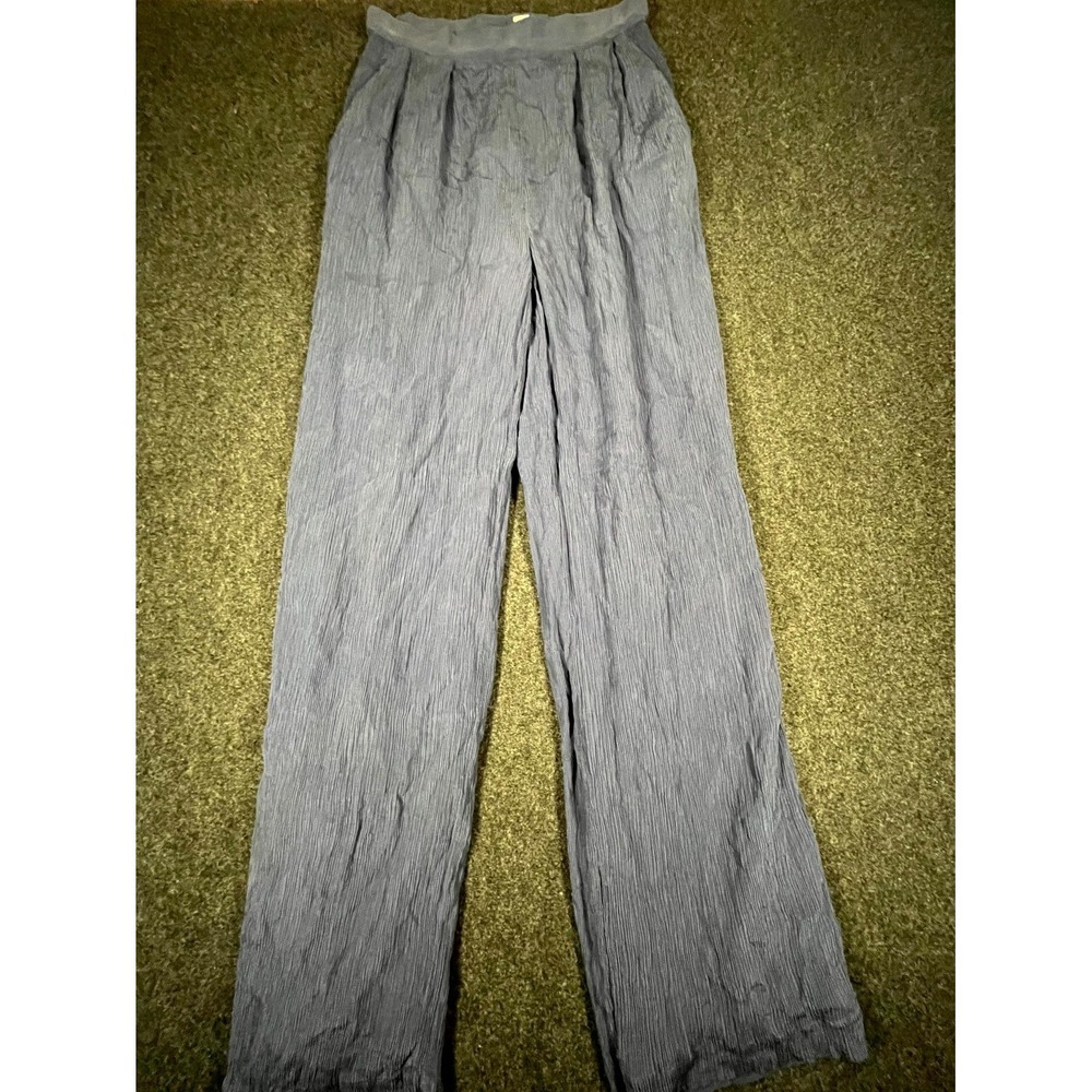 Vintage Classiques For Nordstrom Pants Womens 8 Blue Silk Pleated‎ High Rise
